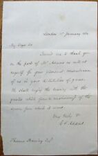 CHARLES FRANCIS ADAMS, SR. 1862 Autograph/Signed-Letter/ALS-President John Q Son picture