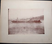 Havana Santiago Cuba Cruiser Steamer Unidentified 3 stacks 2 sails 1901  Photo picture