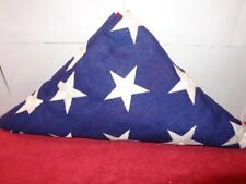 LARGE 9  1/2 x 4  1/2 FOOT  U. S. AMERICAN VETERAN MEMORIAL FUNERAL FLAG   #L 65 picture