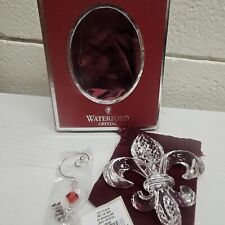 Waterford Clear Crystal Fleur de Lys Ornament 2013 w/Enhancer New in box picture