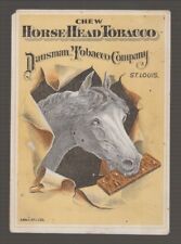 [B68294] 1880's TRADE CARD DAUSMAN TOBACCO CO. HORSE HEAD CHEW TOBACCO, ST.LOUIS picture
