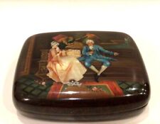 Vintage Russian Fedoskino Lacquer Box Papier-Mache Mother-Of-Pearl 