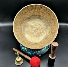 12 inches hand crafted flower of life with mantra etching-Himalayan singing bowl picture