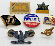 Vietnam Veterans POW MIA Eagle Pin Woen in Military Service Lot of 7 Pins picture