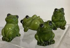 Vintage Miniature Big Eyed Frog Figurines Plastic (4) Made in Hong Kong picture