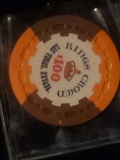 $100 1ST EDITION GAMING CHIP FROM THE KINGS CROWN CASINO 1962, LAS VEGAS picture