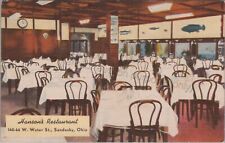 Sandusky, OH: Hanson's Restaurant, West Water St. Interior - Ohio Linen Postcard picture