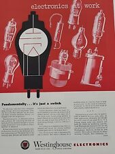 1943 Westinghouse Electronics Fortune Magazine WW2 Print Ad Switches Bulbs Red picture