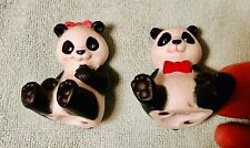Vintage Avon Panda Bears Pair Couple Porcelain Love Valentines Figurines 1990 picture