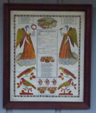 1832 Antique German Pennsylvania Dutch Birth & Baptismal Lithograph Certificate picture