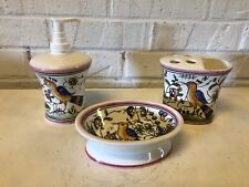 Vintage Casa fina Nacari Portugal Hand Painted Porcelain Bathroom Set picture