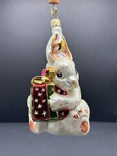 Christopher Radko THINKING OF YOU Easter Bunny Christmas Gift Ornament 99-501-0 picture