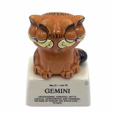 Vintage 1981 2-Headed Garfield Cat Enesco Gemini Zodiac Twin Astrology Figurine picture