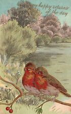 Vintage Postcard Many Happy Returns Of The Day Birds And Nature Painting Nice picture