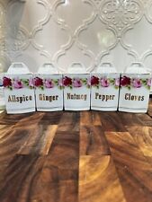 Vintage German Spice Canisters 5, 4.5 Inches Tall, Made in Germany picture