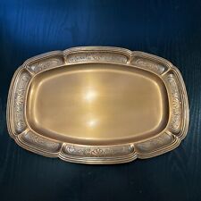 Vintage Albert Gilles Pattern Copper On Cast Finished Tray 14 3/8” X 9 5/8” picture