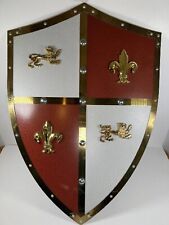 Medieval Armor Unique King Shield Brass & Steel Knight Warrior Shield Wall Decor picture