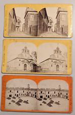 (3) St. Augustine Florida Stereoview Photos Fort Cathedral Treasury St. picture