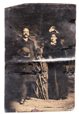 1880s Antique Victorian Couple 1/6 Tintype picture