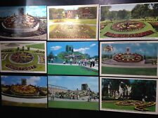 12 Postcard lot, Floral Clocks. Nice picture