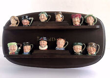 Royal Doulton Set 12 Miniature Tiny Jugs Hand Painted Display Stand picture