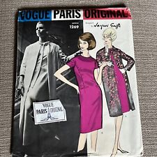 60s VOGUE PARIS ORIGINAL Sewing Pattern JACQUES GRIFFE 1269 Dress Coat UNCUT 14 picture