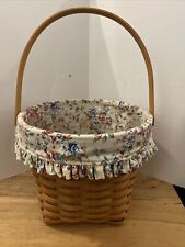 Longaberger 1995 Hostess Sewing Basket Signed W/ Liner & Protector & Handle picture