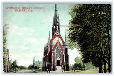 1908 German Lutheran Church Passaic New Jersey NJ Antique Postcard picture