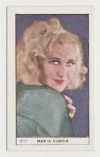 Maria Corda film star Vintage 1932 BAT Cinema Stars Tobacco Card #211 picture