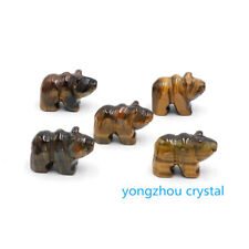 5PC Natural Hybrid Quartz Crystal Carved Mini Bear Reiki Healing Random picture