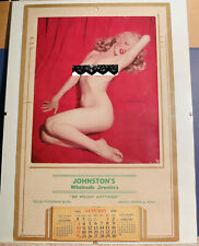 Vintage 1954 Rare Marilyn Monroe Nude Pull Away Calendar Original Golden Dreams picture