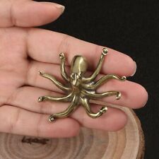 Solid Brass Octopus Figurine Small Statue Home Ornament Figurines Collectibles picture