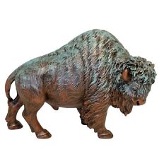 Bronze Colored Finish Bison Statue Buffalo American Icon Resin Sculpture picture