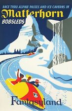 Fantasyland Matterhorn Bobsleds Disneyland Retro Attraction Poster Print 11x17 picture