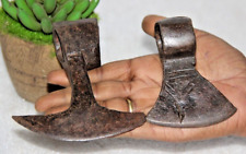 1850's Antique Hand Forged Solid Iron Axe Head Nice Shape Collectible 2PC 13588 picture