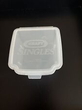 Vintage Kraft Cheese Singles Plastic Storage Container Hinged Box White Reusable picture
