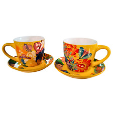 Frida Kahlo Chocolate Mugs, Nestle Abuelita Collectible Set of 2 Yellow, MEXICO picture