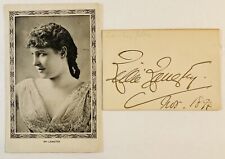 Lillie Langtry Signed Card 1894 Original Art Nouveau 1904 Postcard Jersey Lilly picture