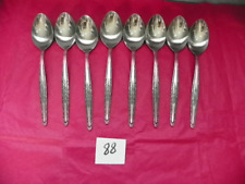 SET OF 8 INTERPUR INR3 ROSE BLACK ACCENT  TEASPOONS  STAINLESS picture