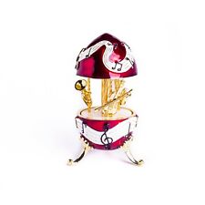 Easter Egg Musical Instruments Carousel  by Keren Kopal music box with crystal picture