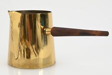 Vintage Modernist Mid Century Brass Wood Creamer  MCM Made In Italy picture