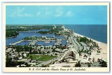 c1960's US A1A And The Atlantic Ocean At Fort Lauderdale Florida FL Sea Postcard picture
