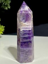 Chunky 77mm Hight Quality Natural Chevron Amethyst Crystal Quartz Point Stone picture
