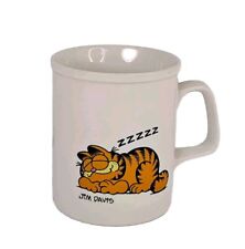 Vintage Sleeping Garfield Coffee Mug Wake Me When the Coffee's Ready 1981  picture