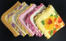 VTG Cannon Washcloths w/Crocheted Edging Cotton MCM Lot of 5 Beautiful picture