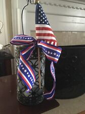Lantern Memorial Day July 4th Day Patriotic Red White Blue Stars Stripe Flag USA picture
