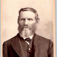 c1870s Old Man Beard Portrait CdV Photo Card Unknown Location / Unidentified H12 picture