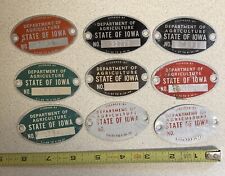 9 Vintage Iowa Department of Agriculture License Plate Tag picture