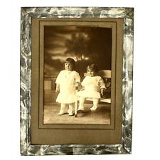 Antique Sepia Tone Portrait Photo 2 Baby Girls Family Sisters Framed 1910s 20s picture