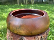 RARE: 1960s-Huge Bowl Hand Crafted from A Single Solid Wood-11.25”x13.75”x3.75” picture